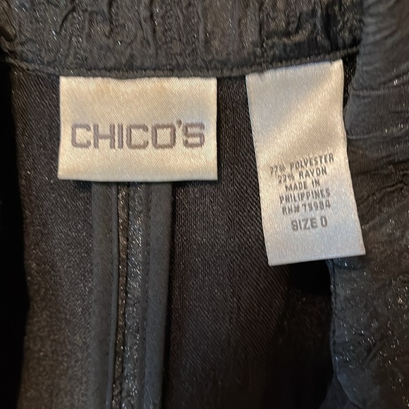 🌹CHICOS BLACK SHINY SUIT JACKET - Picture 5 of 5